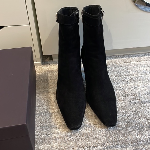 Prada black Suede Ankle boots with heel Booties vintage - Picture 6 of 17